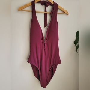 Robin Piccone Luca Plunge One-Piece Swimsuit